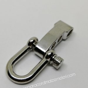 Paracord Bileklik Ayarlanabilir Gümüş Renk U Klips Model A - Görsel 1