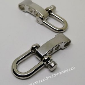 Paracord Bileklik Ayarlanabilir Gümüş Renk U Klips Model A - Görsel 3