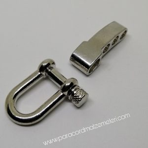 Paracord Bileklik Ayarlanabilir Gümüş Renk U Klips Model A - Görsel 2