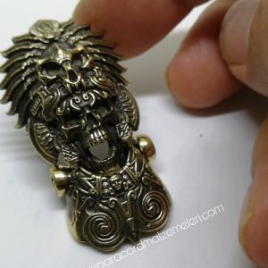 Paracord Bileklik Aksesuar Klips Aztec Kral Model Bronz Renk - Görsel 1