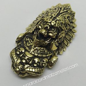 Paracord Bileklik Aksesuar Klips Aztec Model Bronz Renk - Görsel 1