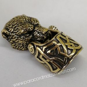 Paracord Bileklik Aksesuar Klips Boz Ayı Bronz Renk - Görsel 1