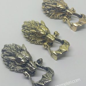 Paracord Bileklik Aksesuar Klips Canavar Kurt Bronz Renk - Görsel 6