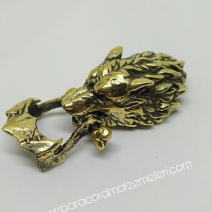 Paracord Bileklik Aksesuar Klips Canavar Kurt Bronz Renk - Görsel 1