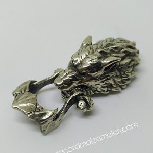 Paracord Bileklik Aksesuar Klips Canavar Kurt Gümüş Renk - Görsel 1