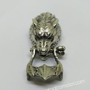 Paracord Bileklik Aksesuar Klips Canavar Kurt Gümüş Renk - Görsel 2