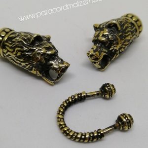 Paracord Bileklik Aksesuar Klips Çift Baş Kurt Bronz Renk - Görsel 2