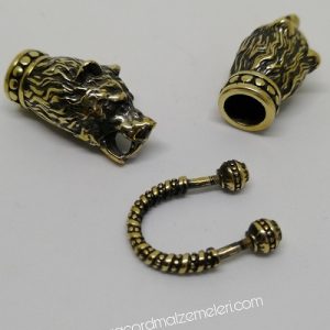 Paracord Bileklik Aksesuar Klips Çift Baş Kurt Bronz Renk - Görsel 4