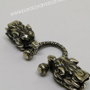 Paracord Bileklik Aksesuar Klips Çift Baş Kurt Gümüş Renk - Görsel 2