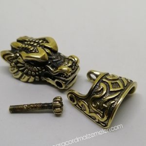Paracord Bileklik Aksesuar Klips Ejderha Model Bronz Renk - Görsel 3
