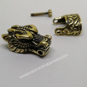 Paracord Bileklik Aksesuar Klips Ejderha Model Bronz Renk - Görsel 2