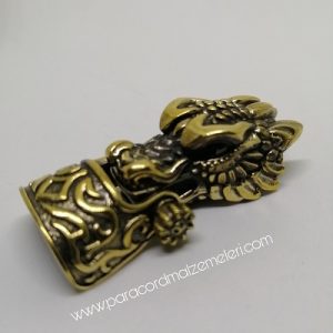 Paracord Bileklik Aksesuar Klips Ejderha Model Bronz Renk - Görsel 1