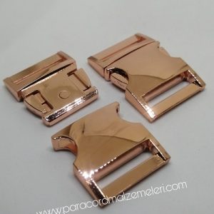 Paracord Bileklik Aksesuar Metal Toka Klips XS Boy Roza Gold Renk - Görsel 2