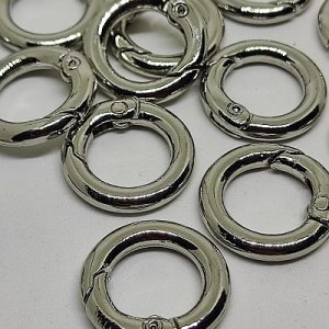 Paracord Anahtarlık Yuvarlak Model Karabina Halka Gümüş Renk 1 cm - Görsel 2