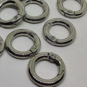 Paracord Anahtarlık Yuvarlak Model Karabina Halka Gümüş Renk 1 cm - Görsel 1