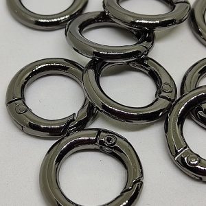 Paracord Anahtarlık Yuvarlak Model Karabina Halka Nikel Siyah Renk 1 cm - Görsel 3