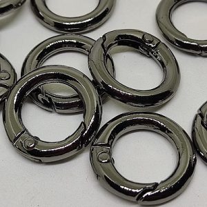 Paracord Anahtarlık Yuvarlak Model Karabina Halka Nikel Siyah Renk 1 cm - Görsel 2