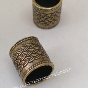 Paracord Aksesuar Sarmal İp Desen Boncuk Bronz Renk - Görsel 2