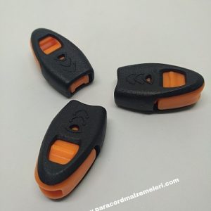 Paracord Bileklik Stopper Düdüklü Klips Turuncu Siyah Renk - Görsel 7