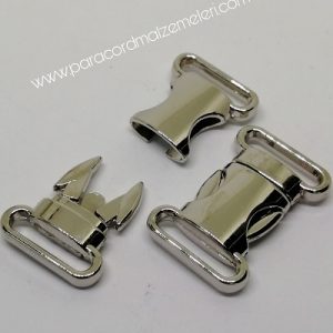Paracord Bileklik Aksesuar Toka Klips Makas Kilit Model Büyük Boy Gümüş Renk - Görsel 1