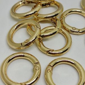 Paracord Anahtarlık Yuvarlak Model Karabina Halka Gold Renk 2 cm - Görsel 1