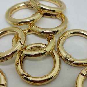 Paracord Anahtarlık Yuvarlak Model Karabina Halka Gold Renk 2 cm - Görsel 2