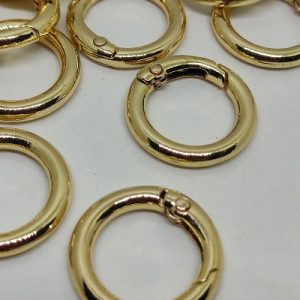 Paracord Anahtarlık Yuvarlak Model Karabina Halka Gold Renk 2 cm - Görsel 3