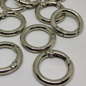 Paracord Anahtarlık Yuvarlak Model Karabina Halka Xs Boy Gümüş Renk - Görsel 1