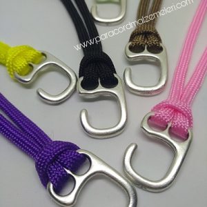 Paracord Bileklik Aksesuar Yatık Kelepçe Klips Gümüş Renk - Görsel 1