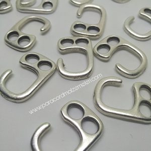 Paracord Bileklik Aksesuar Yatık Kelepçe Klips Gümüş Renk - Görsel 2