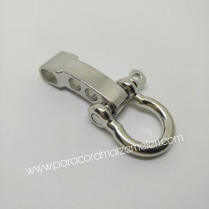 Paracord Bileklik Ayarlanabilir Gümüş Renk O Klips - Görsel 1