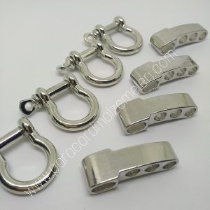 Paracord Bileklik Ayarlanabilir Gümüş Renk O Klips - Görsel 3