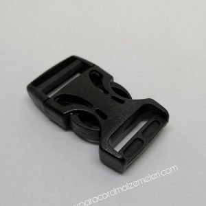 Paracord İp Bileklik Siyah Büyük Boy Klips Delikli Model - Görsel 1