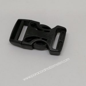 Paracord İp Bileklik Siyah Büyük Boy Klips Delikli Model - Görsel 2