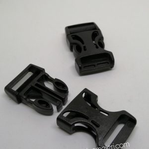 Paracord İp Bileklik Siyah Büyük Boy Klips Delikli Model - Görsel 3