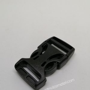 Paracord İp Bileklik Siyah Büyük Boy Klips Delikli Model - Görsel 6