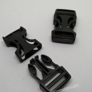 Paracord İp Bileklik Siyah Büyük Boy Klips Delikli Model - Görsel 4