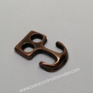 Paracord Bileklik Aksesuar Çapa Klips Mini Boy Köşeli Model Bakır Renk - Görsel 3