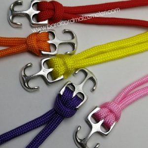 Paracord Bileklik Aksesuar Çapa Klips Mini Boy Köşeli Model Gümüş Renk - Görsel 3