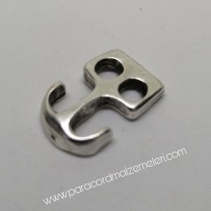 Paracord Bileklik Aksesuar Çapa Klips Mini Boy Köşeli Model Gümüş Renk - Görsel 6