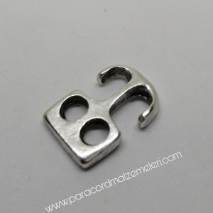 Paracord Bileklik Aksesuar Çapa Klips Mini Boy Köşeli Model Gümüş Renk - Görsel 2