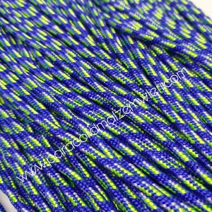 Paracord İp , Paracord Bileklik İpi Mavi Renk Sarı Beyaz Şeritli 2 mm - Görsel 4