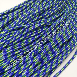 Paracord İp , Paracord Bileklik İpi Mavi Renk Sarı Beyaz Şeritli 2 mm - Görsel 1