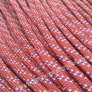 Paracord 550 İp, Paracord Paraşüt Bileklik İpi Bordo Renk Mavi-Beyaz Şerit - Görsel 4
