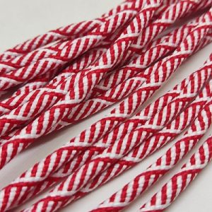 Paracord İp 4 mm Burgulu Desen Kırmızı Beyaz Renk - Görsel 4