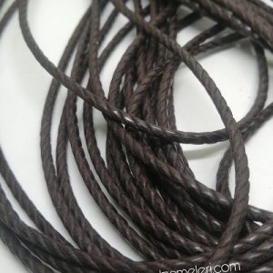 Paracord Bileklik İpi Burgulu Mumlu İp 3 mm Kahve Renk - Görsel 1