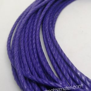 Paracord Bileklik İpi Burgulu Mumlu İp 3 mm Mor Renk - Görsel 3
