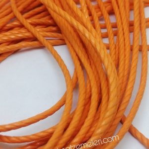 Paracord Bileklik İpi Burgulu Mumlu İp 3 mm Turuncu Renk - Görsel 3