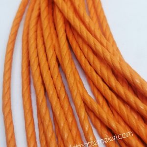 Paracord Bileklik İpi Burgulu Mumlu İp 3 mm Turuncu Renk - Görsel 1