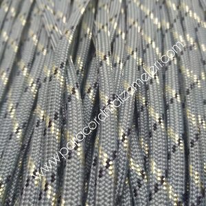 Paracord 550 İp, Paracord Paraşüt Bileklik İpi Gri Renk Siyah-Krem Şerit - Görsel 4